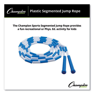 Segmented Plastic Jump Rope, 9 Ft, Blue/White