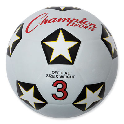 Rubber Sports Ball, Soccer, No. 3 Size, White/Black