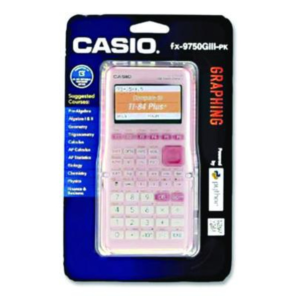 Fx-9750Giii 3Rd Edition Graphing Calculator, 21-Digit Lcd, Pink