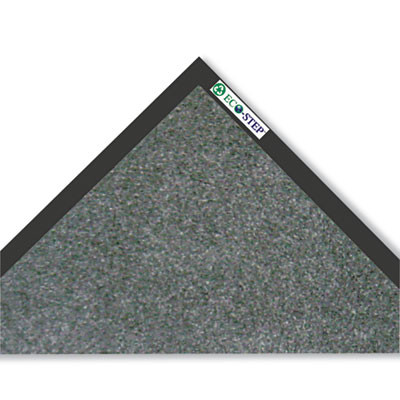 Ecostep Wiper Mat, Rectangular, Charcoal Gray Cut Pile Surface, 48" x 72"
