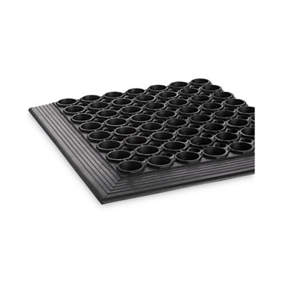 Safewalk-Light Wet/Oily Floor Anti-Fatigue Drainage Mats, 0.5" Thick, 36" x 10 Ft, Black Perforated Surface