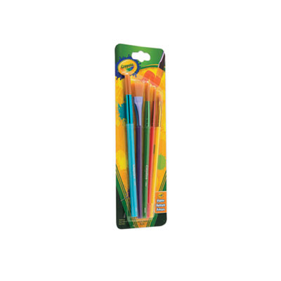 Arts And Craft Brush Set, Assorted Sizes, Natural Hair, Angled, Flat, Round, 5/Set