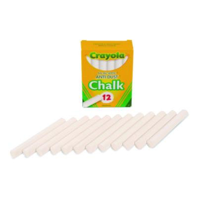 Nontoxic Anti-Dust Chalk, 3" x 0.31" Diameter, White, 12 Sticks/Box