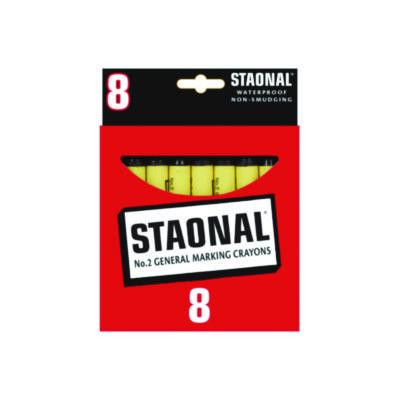 Staonal Marking Crayons, 0.56" x 5", Black, 8/Box