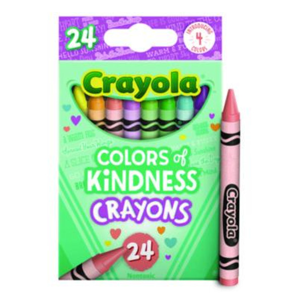Colors Of Kindness Crayons, Regular Size, 0.31" x 3.63", 24 Assorted Colors, 24/Pack