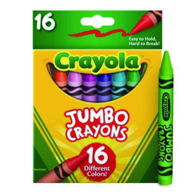 Jumbo Crayola Crayons, Jumbo Size, 0.56" x 5", 16 Assorted Colors, 16/Box