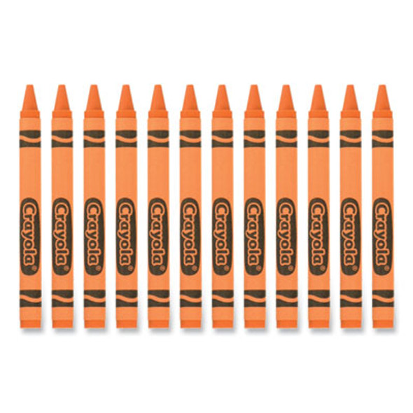 Bulk Crayons, Regular Size, 0.31" x 3.63", Orange, 12/Box