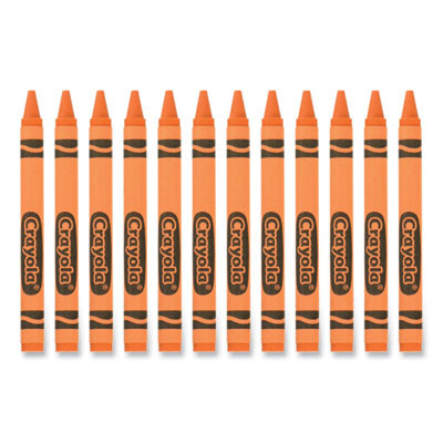 Bulk Crayons, Regular Size, 0.31" x 3.63", Orange, 12/Box