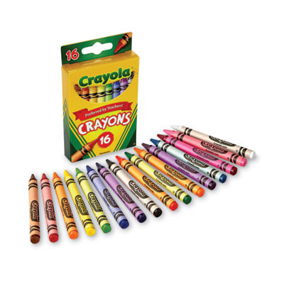 Classic Color Crayons, Peggable Retail Packaging, Regular Size, 0.31" x 3.63", 16 Assorted Colors, 16/Pack