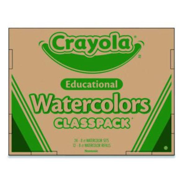 Watercolors, 8 Assorted Colors, Palette Tray, 36/Carton
