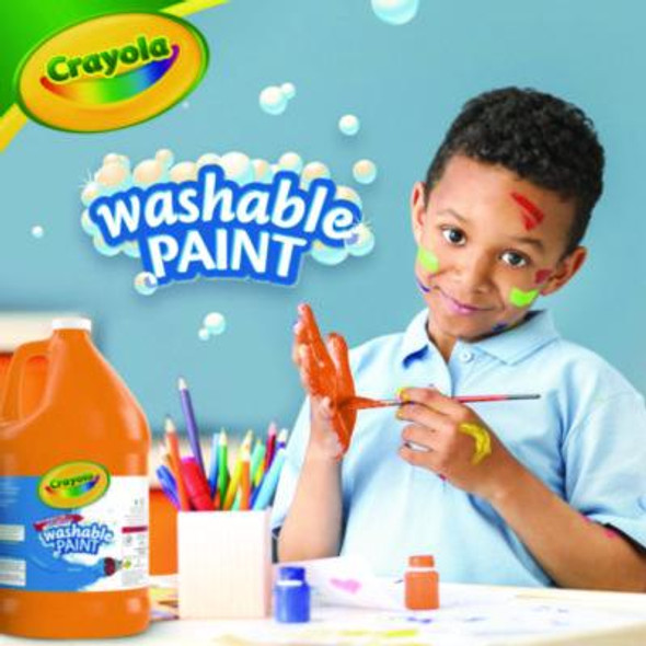 Washable Paint, Orange, 1 Gal Bottle