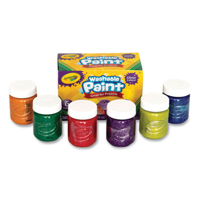 Washable Paint, 6 Assorted Classic Colors, 2 Oz Bottle, 6/Pack