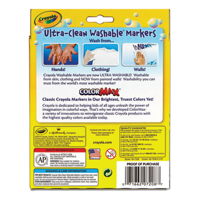 Ultra-Clean Washable Markers, Fine/Broad Wedge/Chisel Tips, Assorted Colors, 8/Box