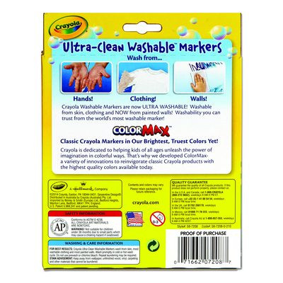 Ultra-Clean Washable Markers, Fine/Broad Wedge/Chisel Tips, Assorted Colors, 8/Box