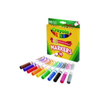 Non-Washable Marker, Broad Bullet Tip, Assorted Classic Colors, 10/Pack