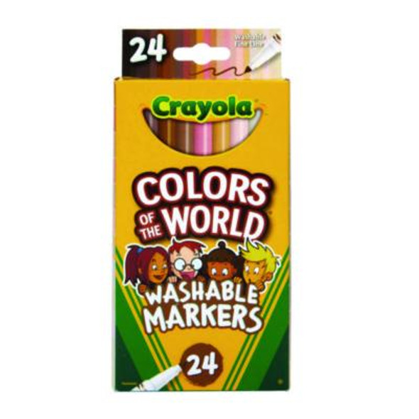Colors Of The World Washable Markers, Fine Bullet Tip, Assorted Colors, 24/Pack