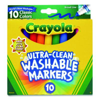 Ultra-Clean Washable Markers, Broad Bullet Tip, Assorted Colors, 10/Pack
