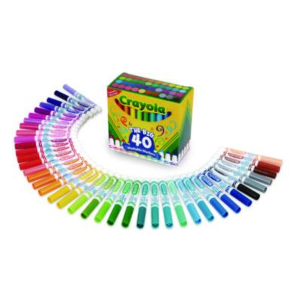Ultra-Clean Washable Markers, Broad Bullet Tip, Assorted Colors, 40/Set