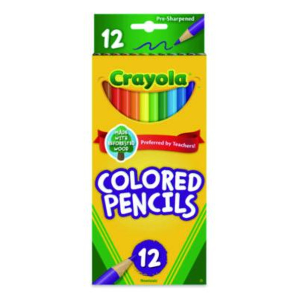 Long-Length Colored Pencil Set, 3.3 Mm, 2B, Assorted Lead And Barrel Colors, Dozen