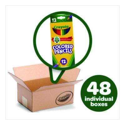 Long-Length Colored Pencil Set, 3.3 Mm, 2B, Assorted Lead And Barrel Colors, Dozen