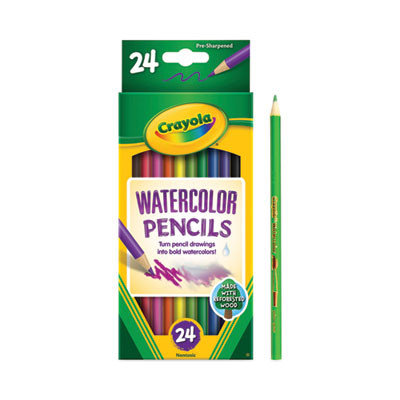 Watercolor Pencil Set, 3.3 Mm, 2B, Assorted Lead And Barrel Colors, 24/Pack