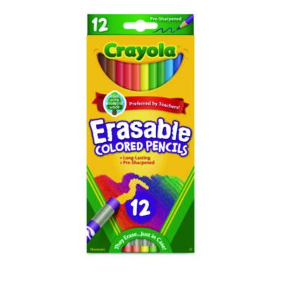 Erasable Color Pencil Set, 3.3 Mm, 2B, Assorted Lead And Barrel Colors, Dozen