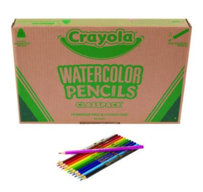 Watercolor Pencil Classpack, 3.3 Mm, Assorted Lead And Barrel Colors, 240/Pack
