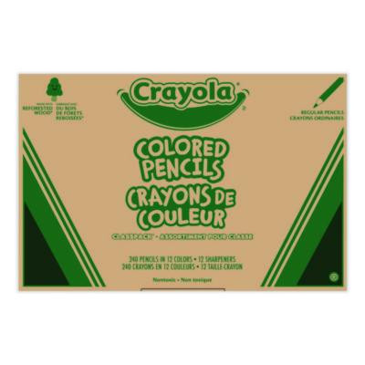 Color Pencil Classpack Set With (240) Pencils And (12) Pencil Sharpeners, 3.3 Mm, 2B, Assorted Lead And Barrel Colors, 240/Bx