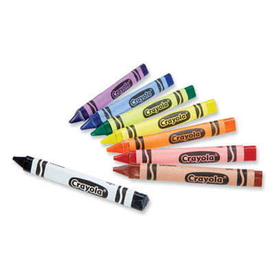Washable Tripod Grip Crayons, Regular Size, 8 Assorted Colors, 8/Box