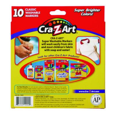 Super Washable Markers, Broad Bullet Tip, Assorted Colors, 10/Set