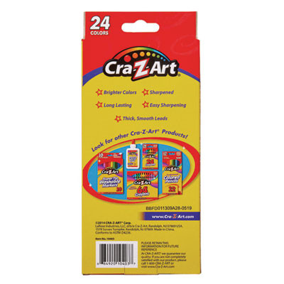 Colored Pencils, 24 Assorted Lead And Barrel Colors, 24/Set