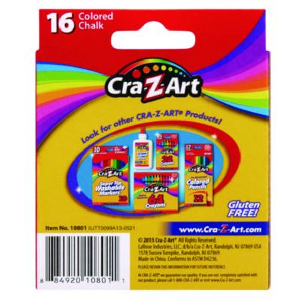 Colored Chalk, Assorted Colors, 16/Pack