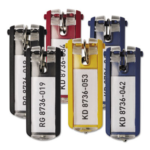 Key Tags For Locking Key Cabinets, Plastic, 1.13 x 2.75, Assorted, 24/Pack