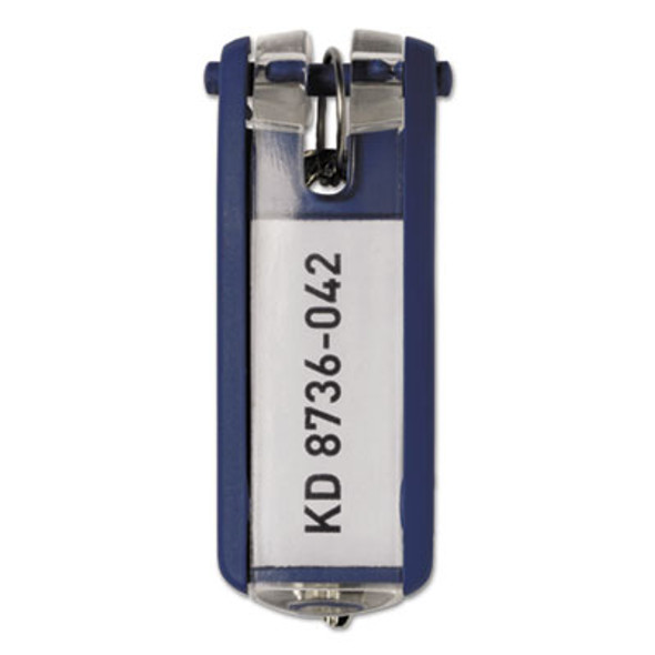 Tags For Locking Key Cabinets, Plastic, 1.13 x 2.75, Dark Blue, 6/Pack