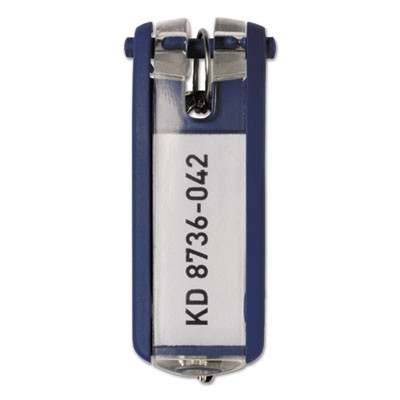 Tags For Locking Key Cabinets, Plastic, 1.13 x 2.75, Dark Blue, 6/Pack