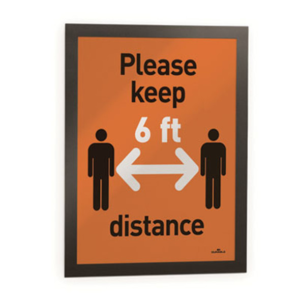 Duraframe Sign Holder, 8.5 x 11, Black Frame, 2/Pack