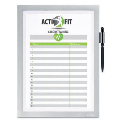 Duraframe Note Sign Holder, 8.5 x 11, Silver Frame