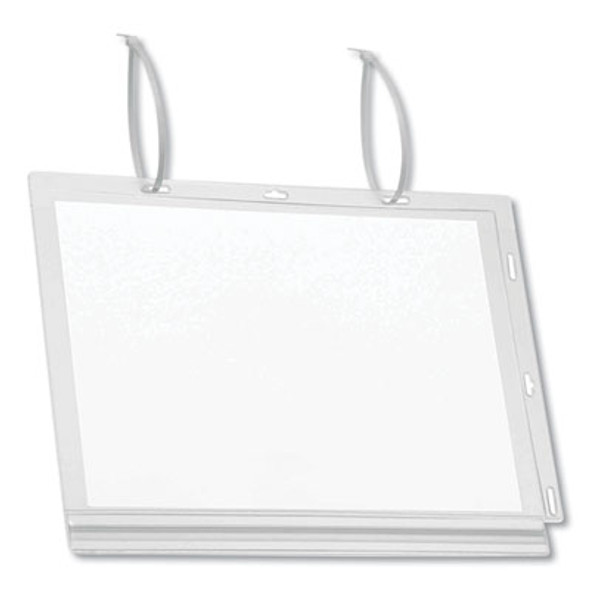 Water Resistant Sign Holder Pockets With Cable Ties, 8.5 x 11, Clear Frame, 5/Pack