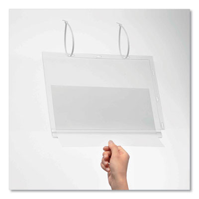 Water Resistant Sign Holder Pockets With Cable Ties, 8.5 x 11, Clear Frame, 5/Pack