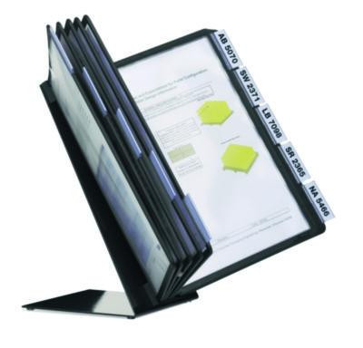 Vario Document Holder, 10 Panels 15.5 x 6.5 x 10.75, Black Borders