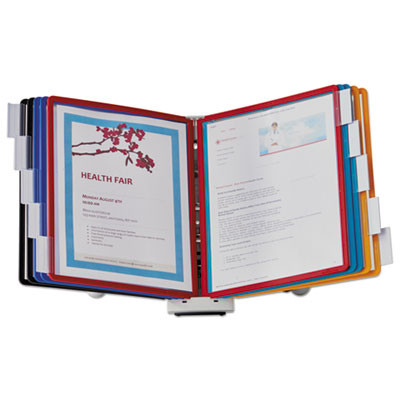 Sherpa Desk Reference System, 10 Panels, 10 x 5.63 x 13.88, Assorted Borders