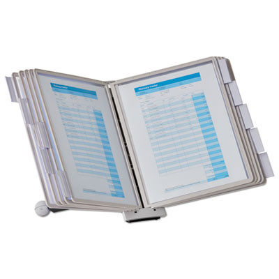 Sherpa Desk Reference System, 10 Panels, 10 x 5.88 x 13.5, Gray Borders