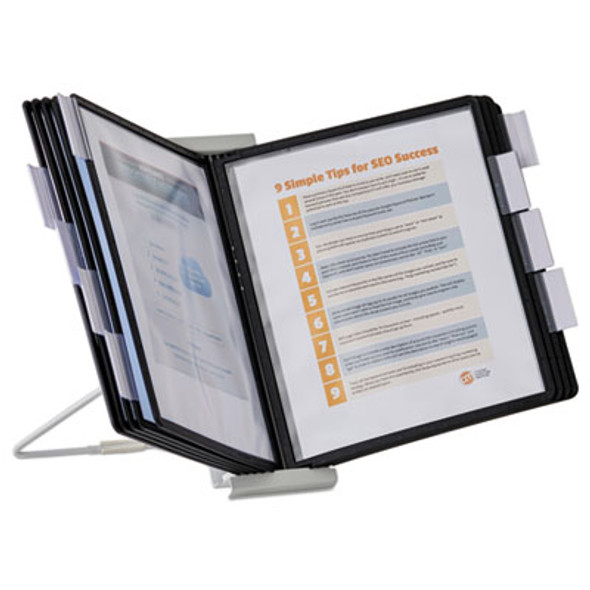 Instaview Expandable Desktop Reference System, 10 Panels, Black Borders