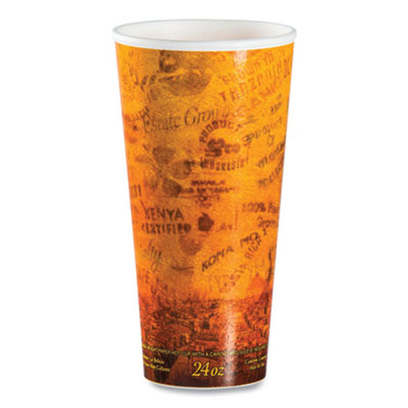 Fusion Escape Foam Hot/Cold Cups, 24 Oz, Brown/Black, 500/Carton