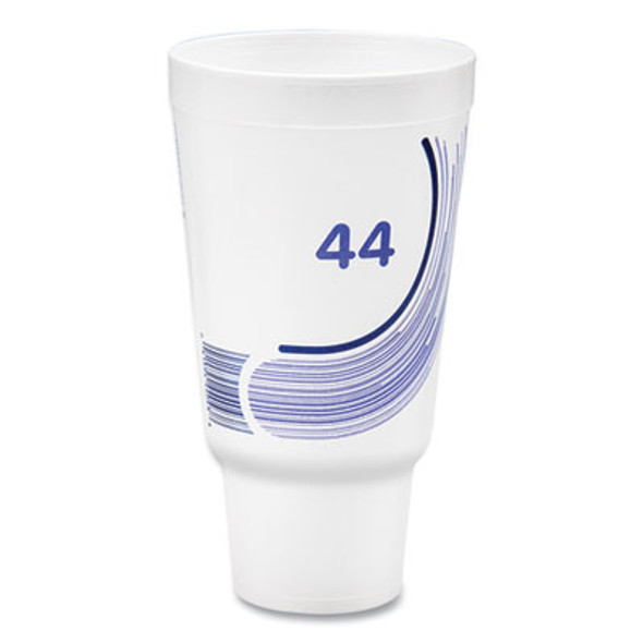 Breeze Hot/Cold Insulated Foam Drinking Cups, Pedestal Cup, 44 Oz, Purple/White/Blue, 300/Carton