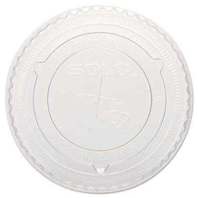 Straw-Slot Cold Cup Lids, Fits 10 Oz Cold Cups, Plastic, Clear, 100/Pack, 25 Packs/Carton