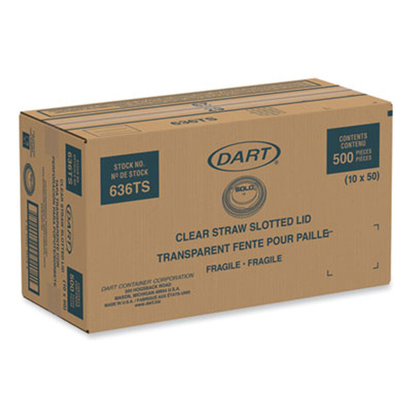 Plastic Cold Cup Lids, Fits 32 Oz Cold Cups, Plastic, Clear, 500/Carton