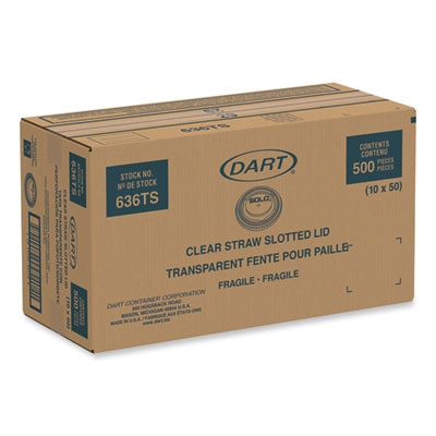 Plastic Cold Cup Lids, Fits 32 Oz Cold Cups, Plastic, Clear, 500/Carton