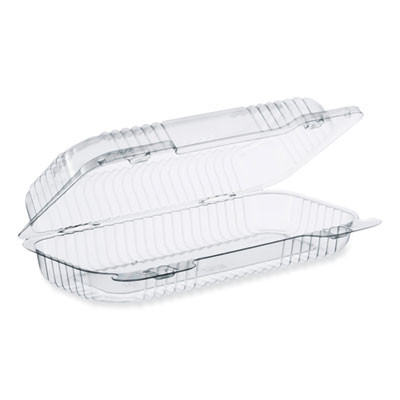 Staylock Clear Hinged Lid Containers, 4.5" x 8.5" x 2.1", Clear, Plastic, 250/Carton
