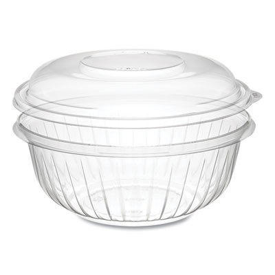 Presentabowls Bowl/Lid Combo-Paks, 32 Oz, Clear, Plastic, 63/Pack, 4 Pack/Carton